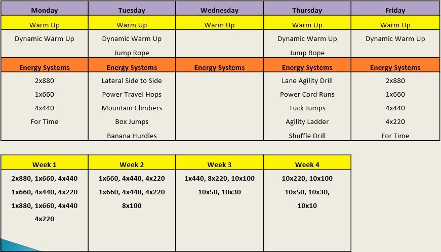 Figure 5 Example Speed Quickness and Agility